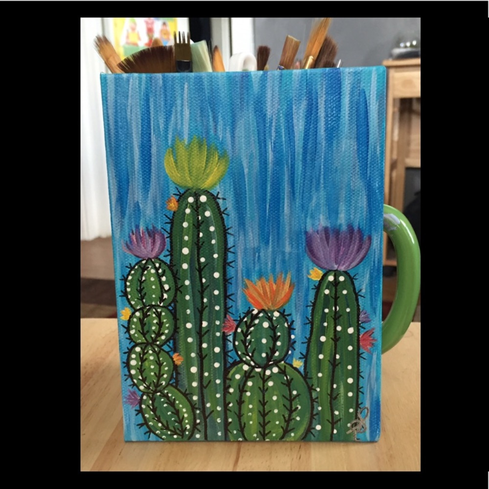 “Crazy Cactus” Postcard Painting